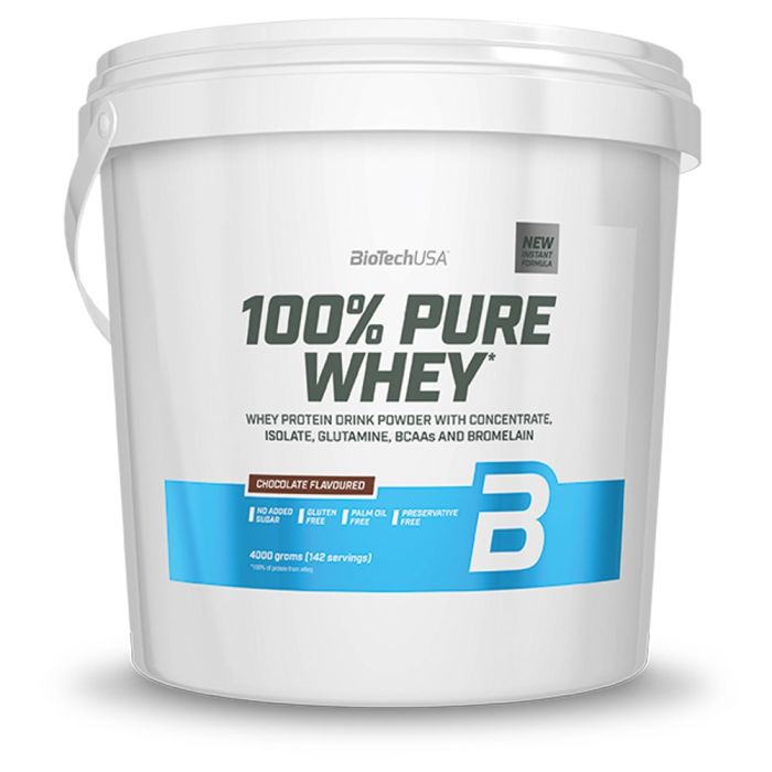 Biotech USA 100% Pure Whey 4000 гр., сироватковий протеїн для набору м'язів