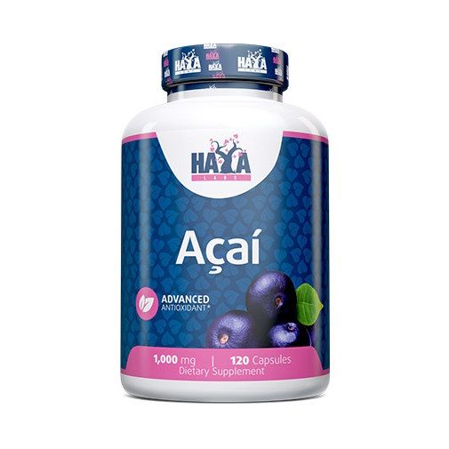 Haya Labs Acai 1000 мг - 120 капс, екстракт асаї для імунної системи та збалансування рівня холестерину
