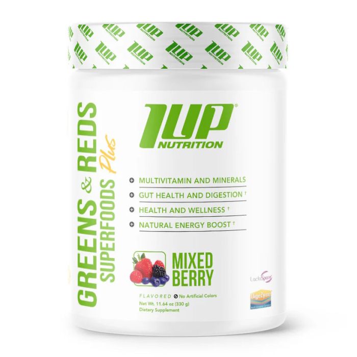 1 Up Nutrition Green & Reds Plus 375 гр. веганський суперфуд