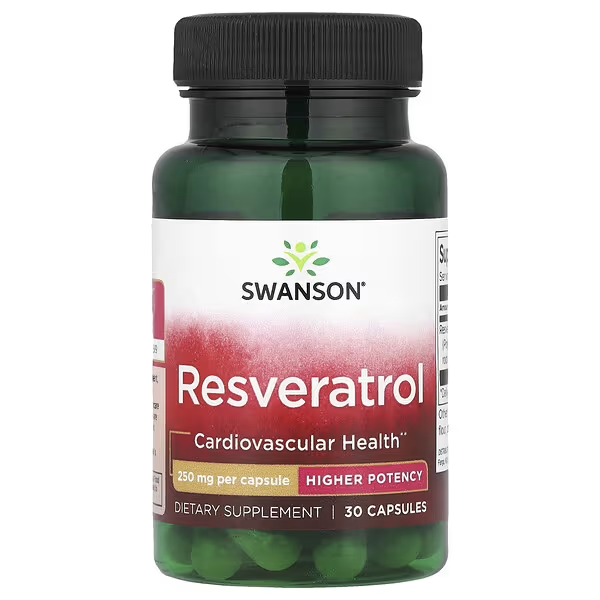 Swanson Resveratrol 250 mg 30 caps, антиоксидант ресвератрол