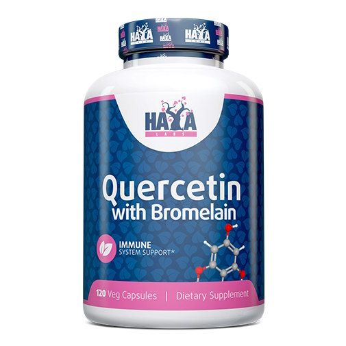 Haya Labs Quercetin with Bromelain - 120 веган капс, кверцетин з бромелайном для підтримки імунітету