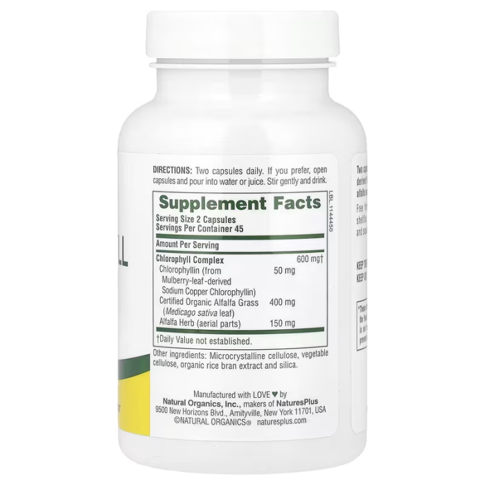 Nature's Plus Chlorophyll Complex 90 caps, комплекс хлорофілу в капсулах