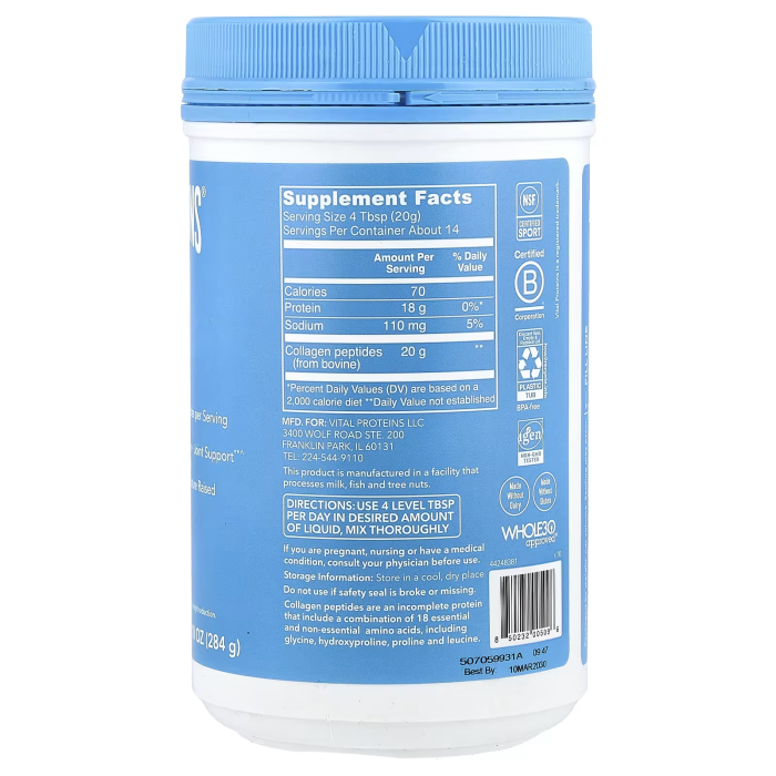 Vital Proteins Collagen Peptides 284 гр., пептиди колагену