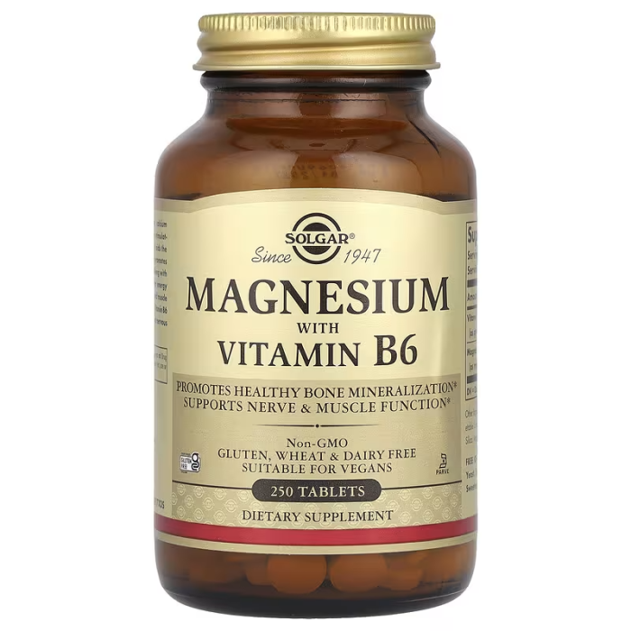Solgar Magnesium With Vitamin B6 250 tabs, магній із вітаміном В6