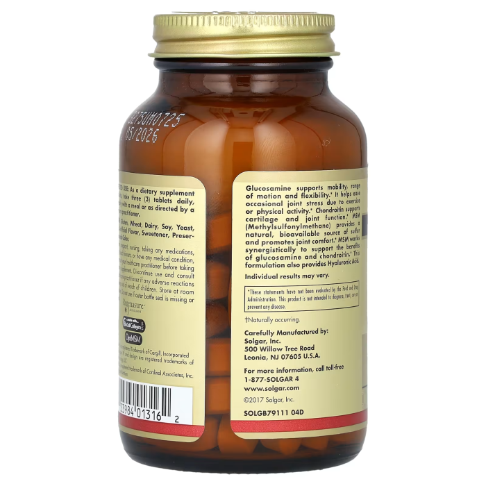 Solgar Glucosamine Hyaluronic Acid Chondroitin MSM 60 tabs, для підтримки суглобів, хрящів та зв’язок