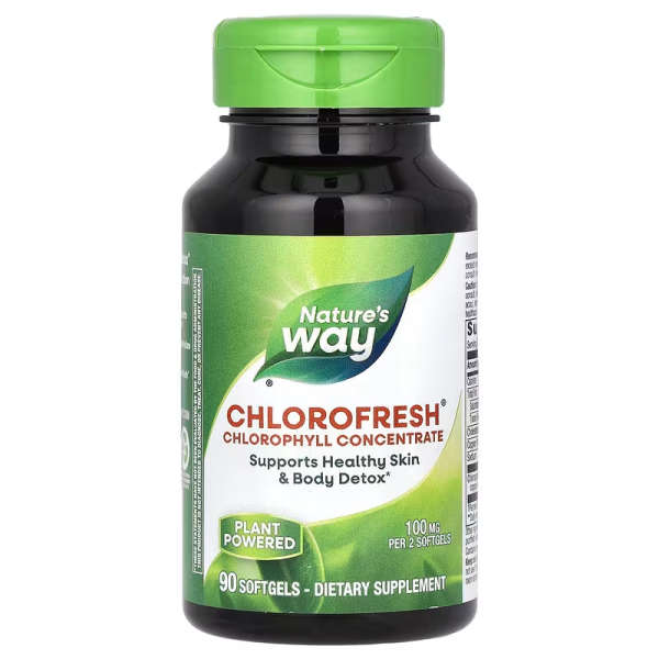 Nature's Way Chlorofresh Chlorophyll Concentrate 100 mg 90 softgels, концентрований хлорофіл