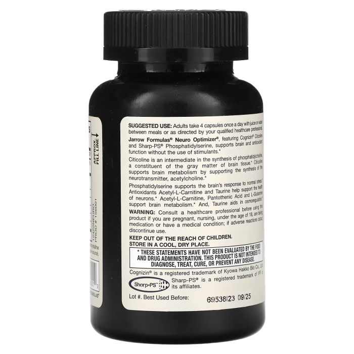 Jarrow Formulas Neuro Optimizer 120 caps, вітаміни для покращення роботи мозку