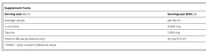 AMIX Carnishot 3000 liquid carnitine 20 шт. x 60 ml, л-карнітин в шотах з тауріном та вітаміном В6