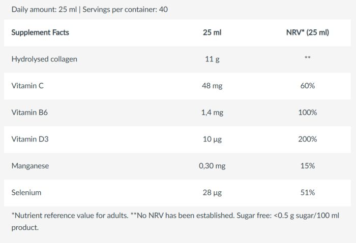 Biotech USA Collagen Liquid 1000 мл., рідкий колаген з вітамінами без цукру
