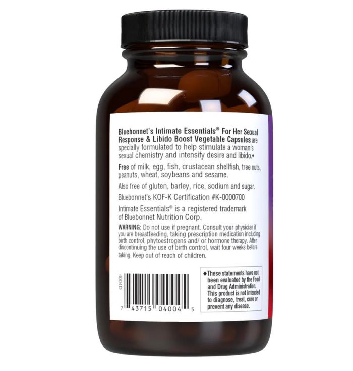 Bluebonnet Nutrition Intimate Essentials For Her Sexual Response And Libido Boost 60 caps