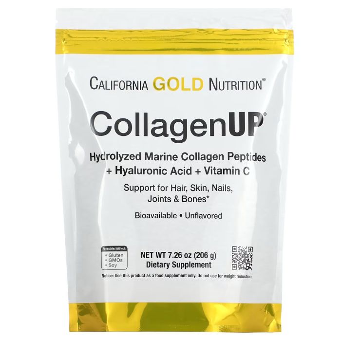 California Gold Nutrition CollagenUP Hydrolyzed Marine Collagen Peptides with Hyaluronic Acid and Vitamin C 206 g 