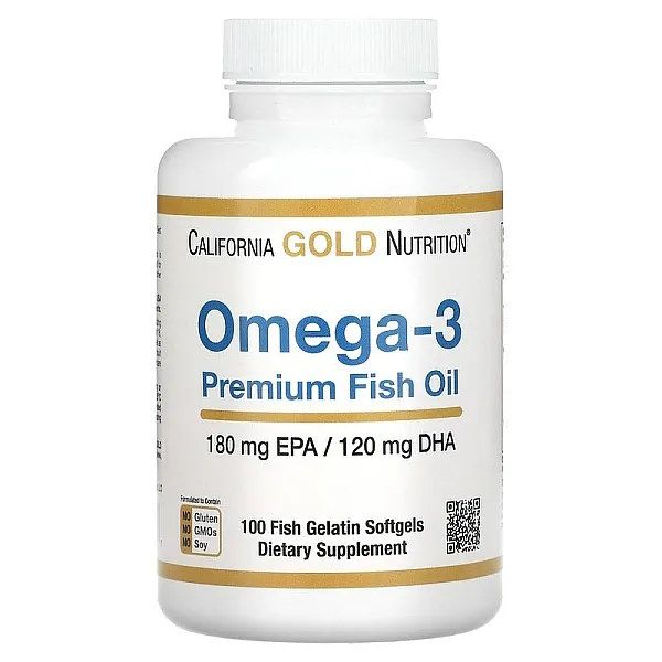 California Gold Omega-3 Premium Fish Oil 100 sgel омега 3, риб'ячий жир