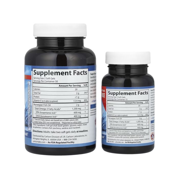 Carlson Labs Super Omega-3 gems 1200 мг, 100+30 softgels омега 3 риб'ячий жир