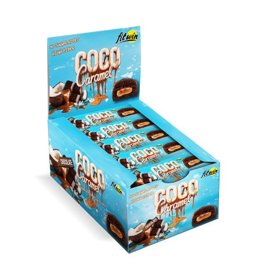 Fit-Win Coco Caramel 20x40g кокосовые батончики без сахара