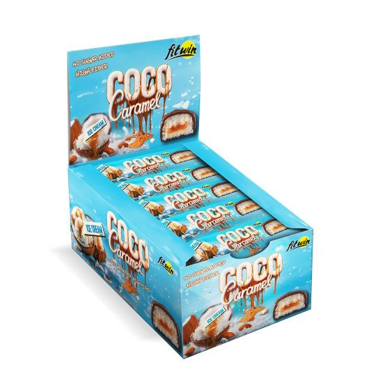 Fit-Win Coco Caramel 20x40g кокосовые батончики без сахара