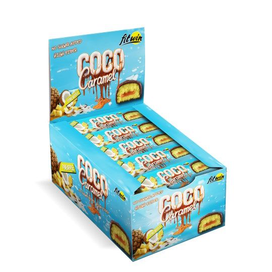 Fit-Win Coco Caramel 20x40g кокосовые батончики без сахара