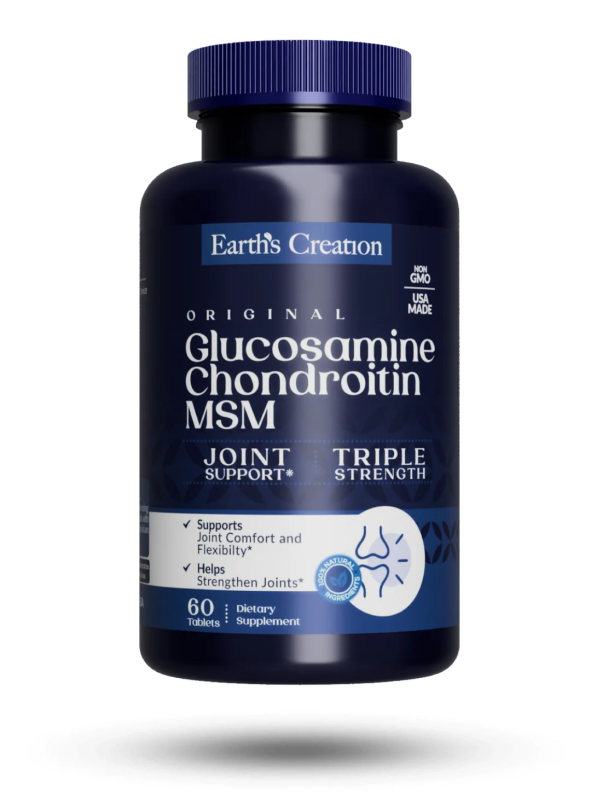 Earth's Creation Glucosamine, Chondroitin, MSM 60 tabs, хондропротектор для суглобів та зв'язок