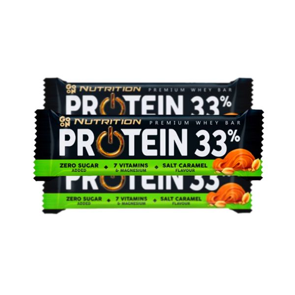 Go On Protein Bar 33% блок 50 гр. х 25 шт., протеїнові батончики зі смаком солоної карамелі