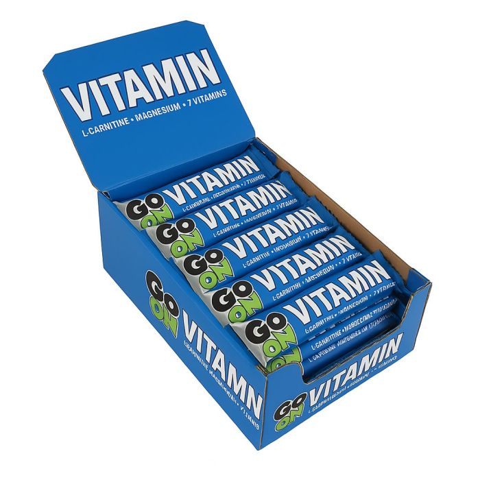 Go On Vitamin Bar блок 24 шт. х 50 г - кокосові батончики з магнієм, L-карнітином та вітамінами
