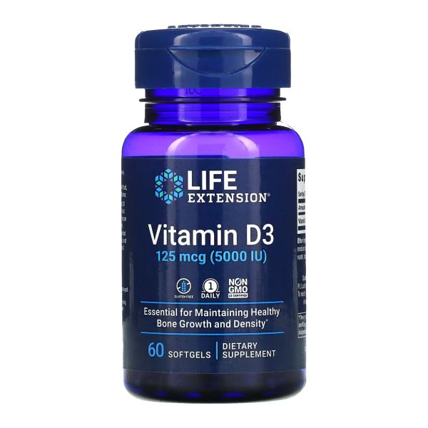 Life Extension Vitamin D3 125 mcg 5000 IU 60 softgels вітамін Д3
