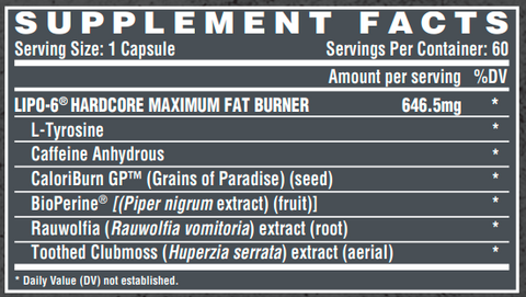 Lipo-6 Hardcore 60 капс.