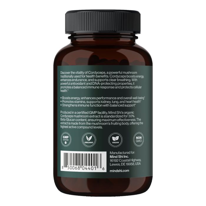 Mind Shi Organic Cordyceps Extract - 60 veg caps, екстракт гриба кордицепс