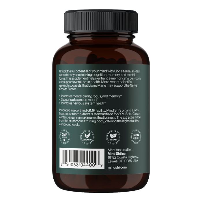 Mind Shi Organic Lion's Mane Extract - 60 veg caps, екстракт гриба левова грива