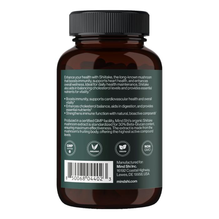 Mind Shi Organic Shiitake Extract - 60 veg caps, екстракт гриба шиїтаке