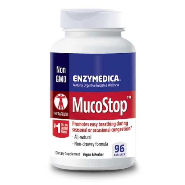 Enzymedica MucoStop 96 капсул, для розщеплення надлишкового слизу