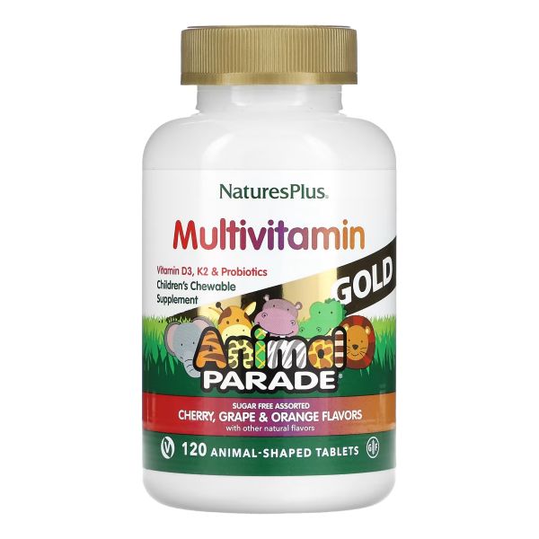 Natures Plus Animal Parade Gold Assorted Chewable 120 chewable tabs мультивитамины для детей