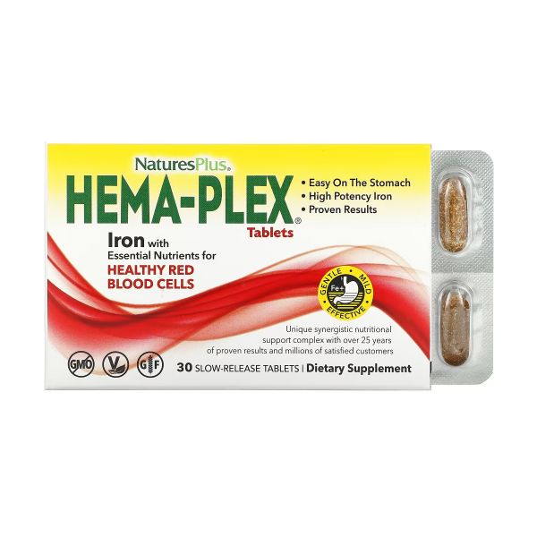 Nature's Plus Hema-Plex - 30 tabs (блістер) залізо з коферментами