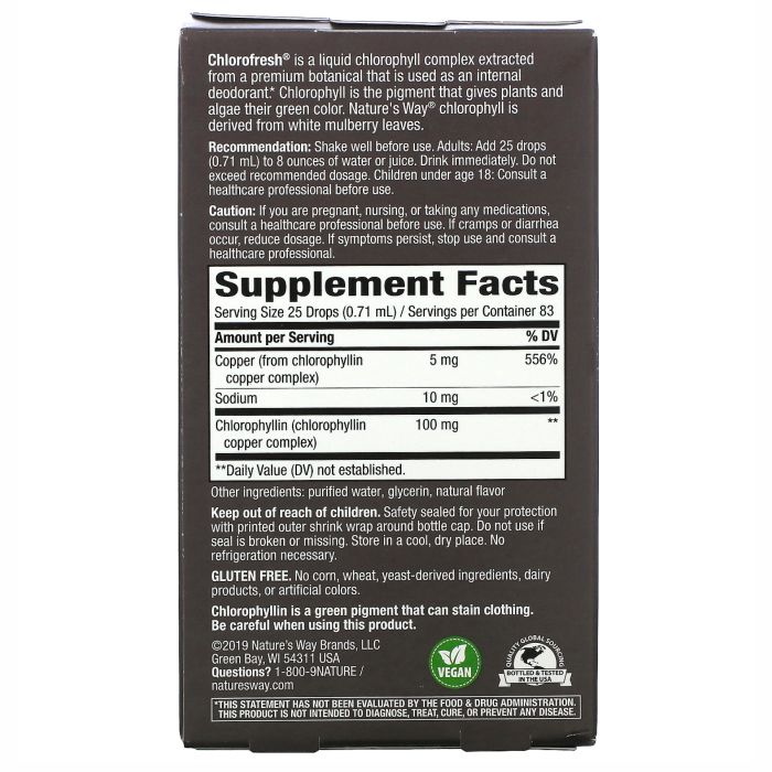 Nature's Way Chlorofresh® Mint 40X Liquid 59 мл концентрированные капли с хлорофиллом