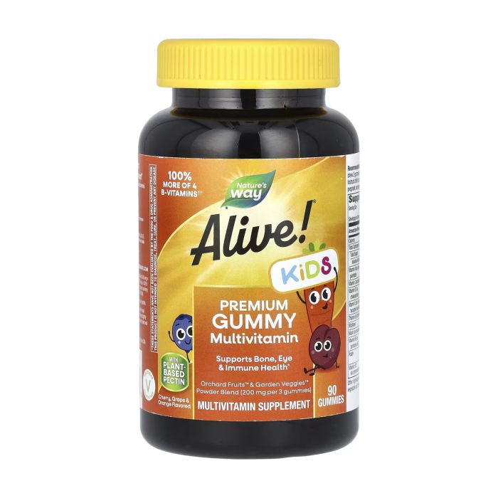 Nature's Way Alive! Premium Kids Multivitamin 90 gummies Cherry, Orange, Grape жевательные мультивитамины для детей