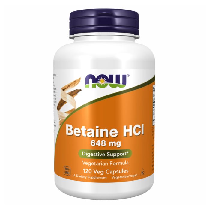 NOW Foods Betaine HCI 648 mg 120 vcaps бетаїн гідрохлорид