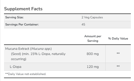 NOW Foods Dopa Mucuna 90 vcaps мукуна жгучая