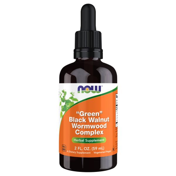 NOW Foods "Green" Black Walnut Wormwood Complex Liquid 59 ml, чорний горіх та полинь, антипаразитарний комплекс