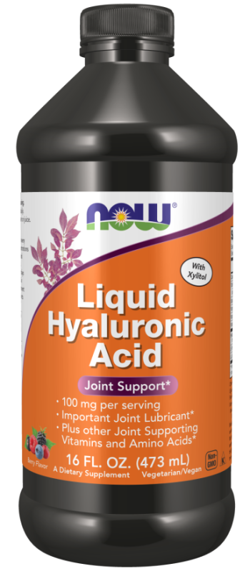 NOW Foods Liquid Hyaluronic Acid 100 mg 473 ml berry, рідка гіалуронова кислота зі смаком ягід