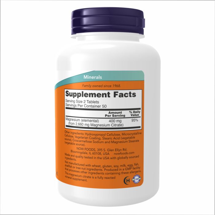 NOW Foods Magnesium Citrate 200 mg 250 tabs магний цитрат