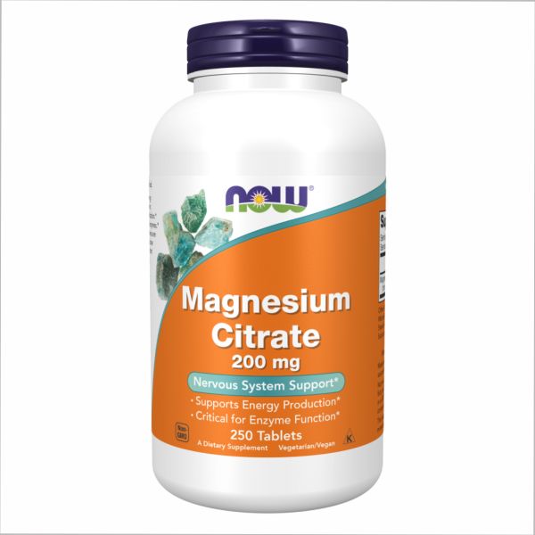 NOW Foods Magnesium Citrate 200 mg 250 tabs магний цитрат