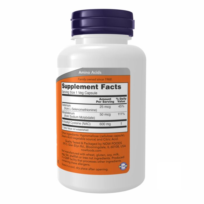 NOW Foods NAC-Acetyl Cysteine 600 mg 100 vcaps Ацетилцистеин