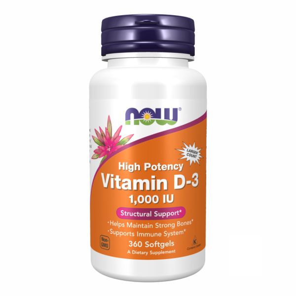 NOW Foods Vitamin D3 1000 IU 360 sgels витамин Д3