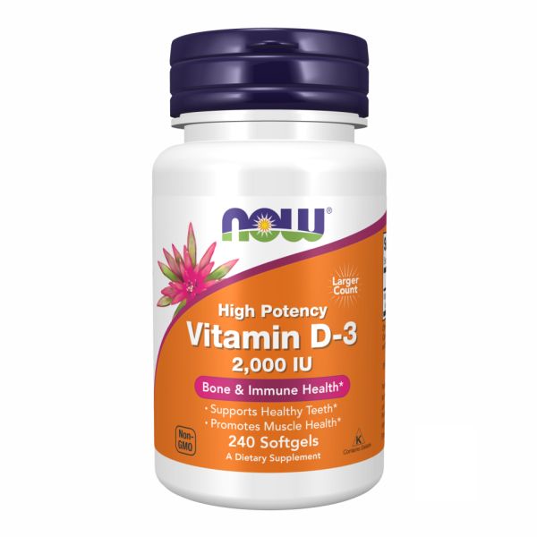 NOW Foods Vitamin D3 2000 IU 240 sgels вітамін Д3
