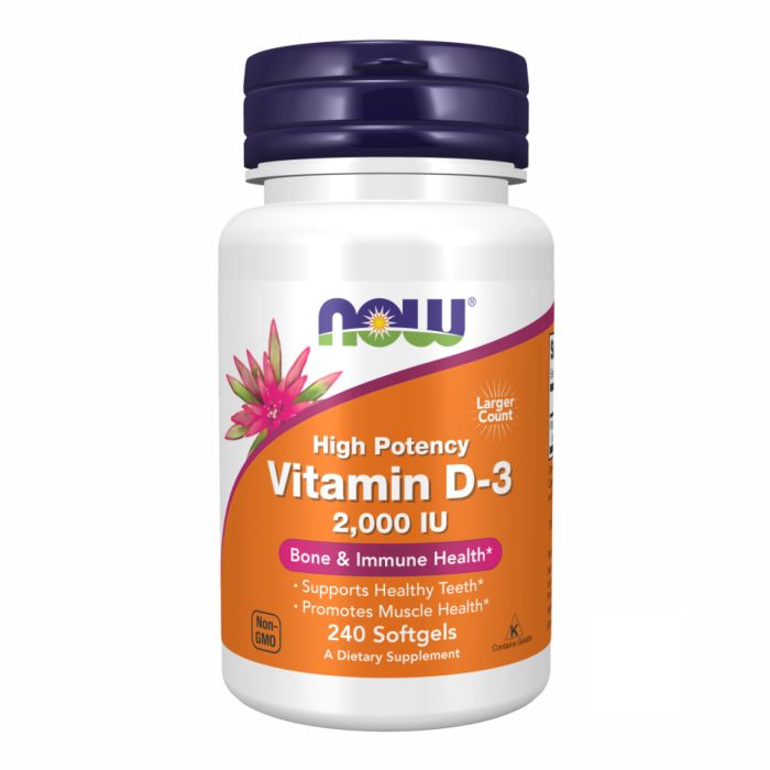 NOW Foods Vitamin D3 2000 IU 240 sgels вітамін Д3