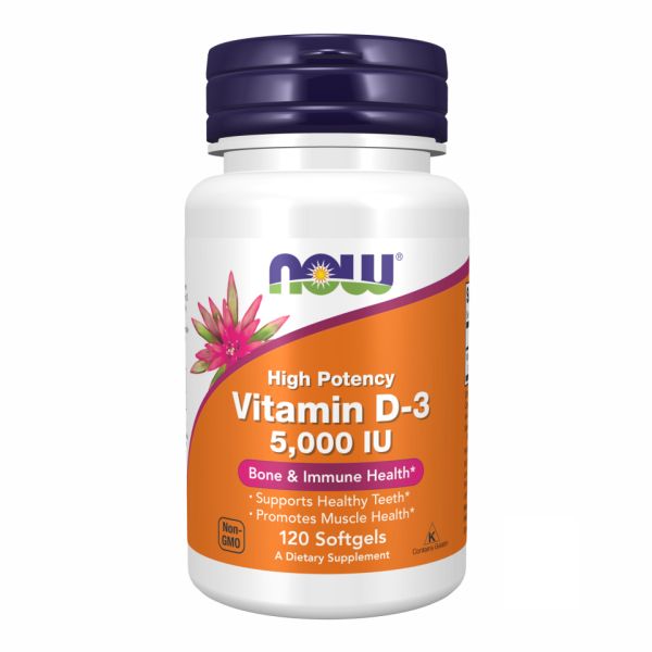 NOW Foods Vitamin D3 5000 IU 120 sgels вітамін Д3