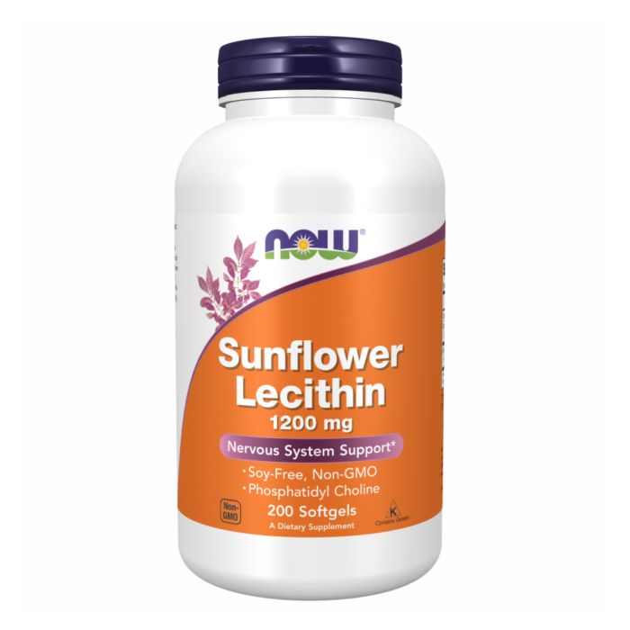 NOW Foods Sunflower Lecithin 1200 mg 200 sgels лецитин подсолнечный для снижения холестерина