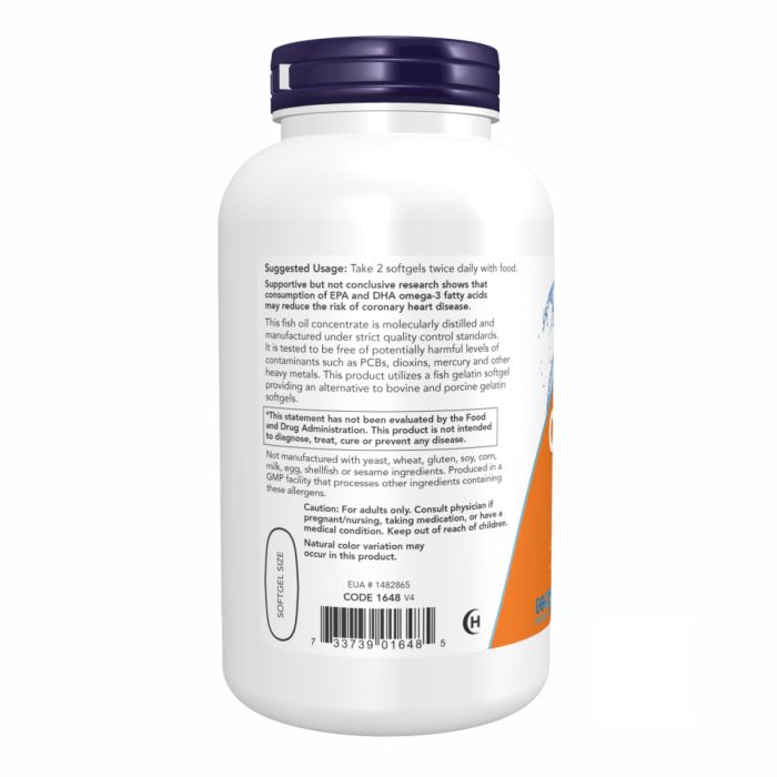 NOW Foods Omega-3 1000 mg 200 fish sgels риб'ячий жир, омега 3