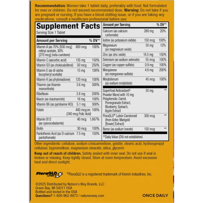 Natures Way Alive! Women's 50+ Complete Multivitamin 50 таблеток - мультивітаміни для жінок 50+