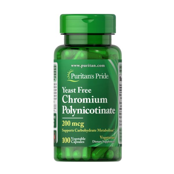 Puritans Pride Chromium Polynicotinate 200 mcg Yeast Free - 100 veg caps хром полиникотинат