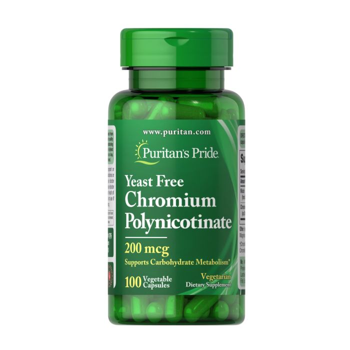 Puritans Pride Chromium Polynicotinate 200 mcg Yeast Free - 100 veg caps хром полиникотинат
