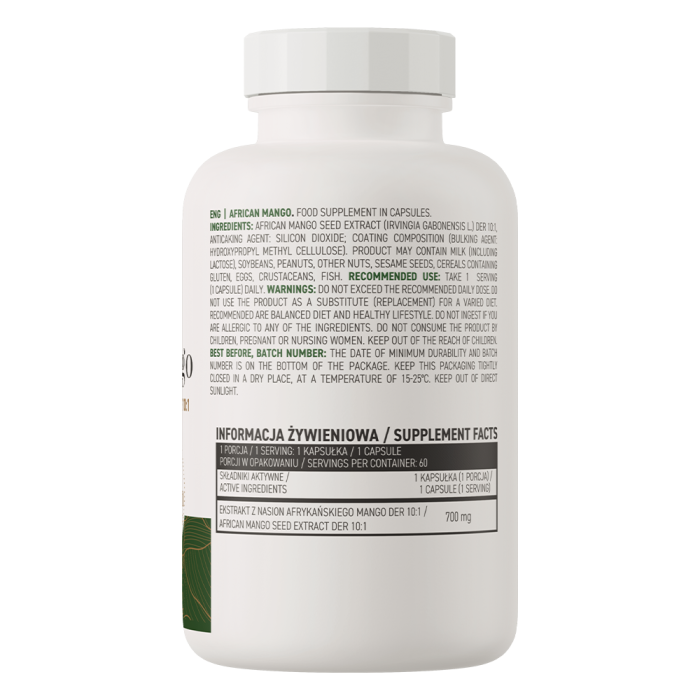 OstroVit African Mango 700 mg 60 vegcaps, екстракт манго, жироспалювач